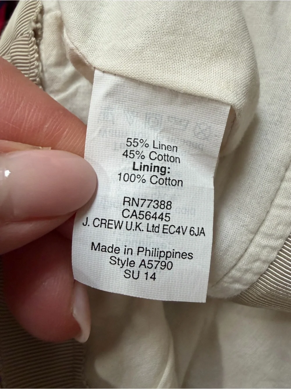 J.Crew Linen Blend Zip Front Mini Skirt Neutral Beige Utility Style 2